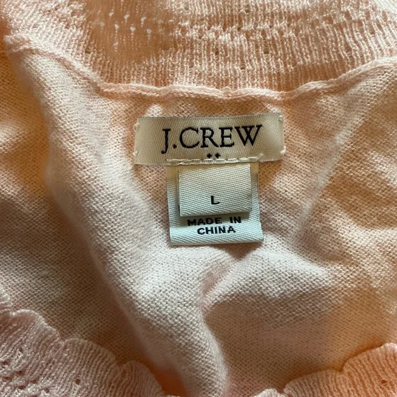 Women’s Set of 3 J. Crew Scalloped Short Sleeve Crewneck Cotton Sweater Sz L - Picture 8 of 10
